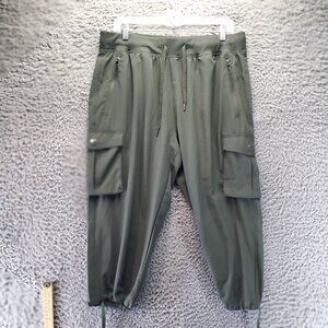 Soothfeel Pants Womens Large Green Cargo Drawstring Adjustable Pockets Lightweig